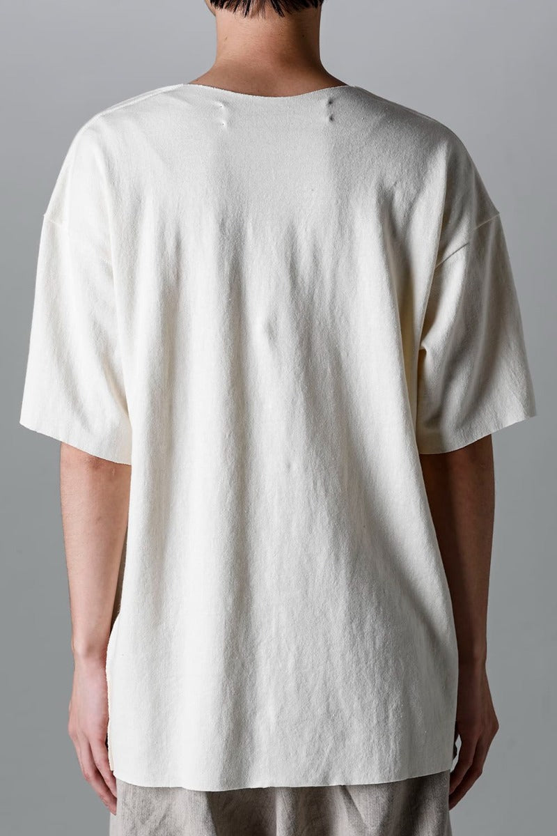 Cotton Washed Jersey One-Piece Pattern S/S T-Shirts Off White