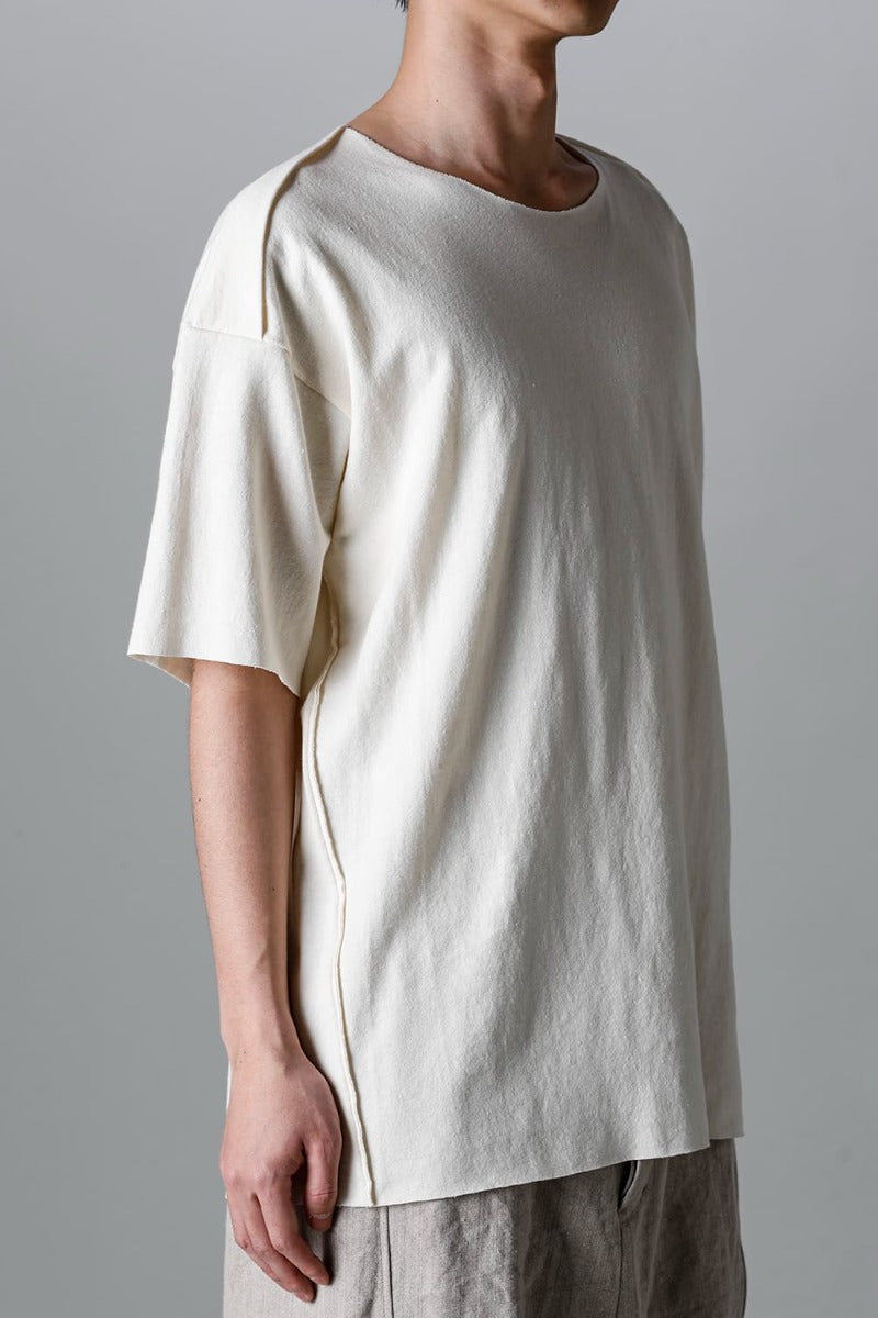 Cotton Washed Jersey One-Piece Pattern S/S T-Shirts Off White