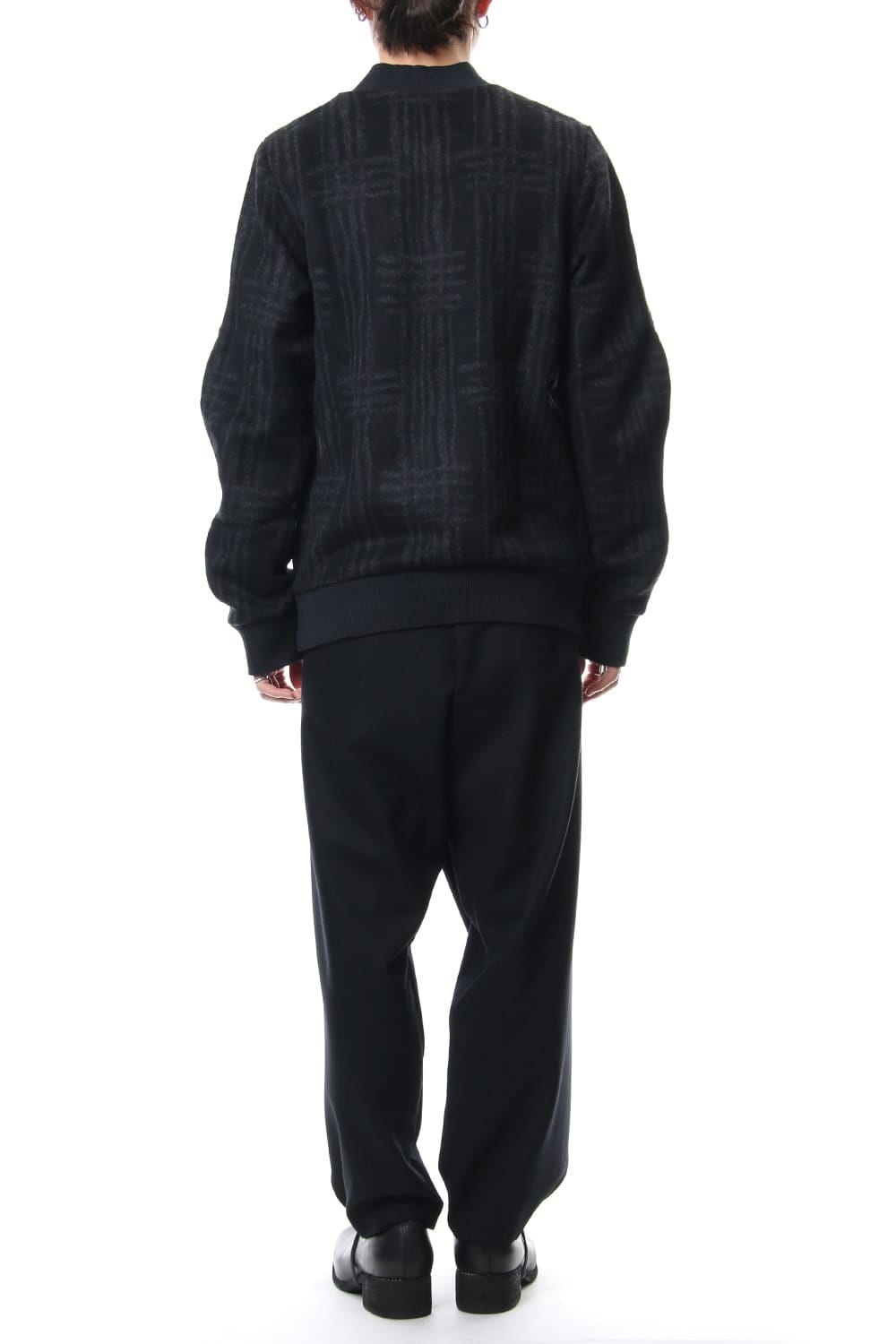 Pullover CT63 Grid Pattern Jaquard Wool Beaver Finished