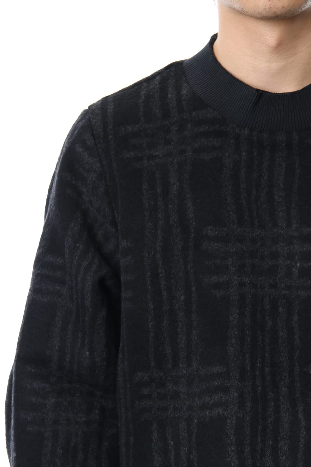 Pullover CT63 Grid Pattern Jaquard Wool Beaver Finished