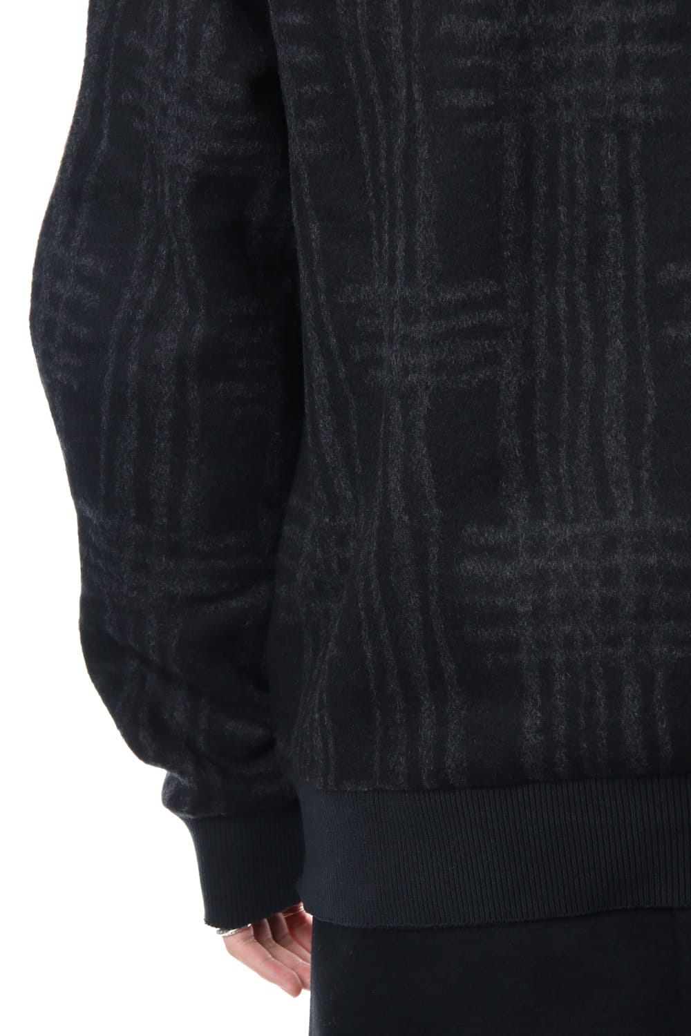 Pullover CT63 Grid Pattern Jaquard Wool Beaver Finished