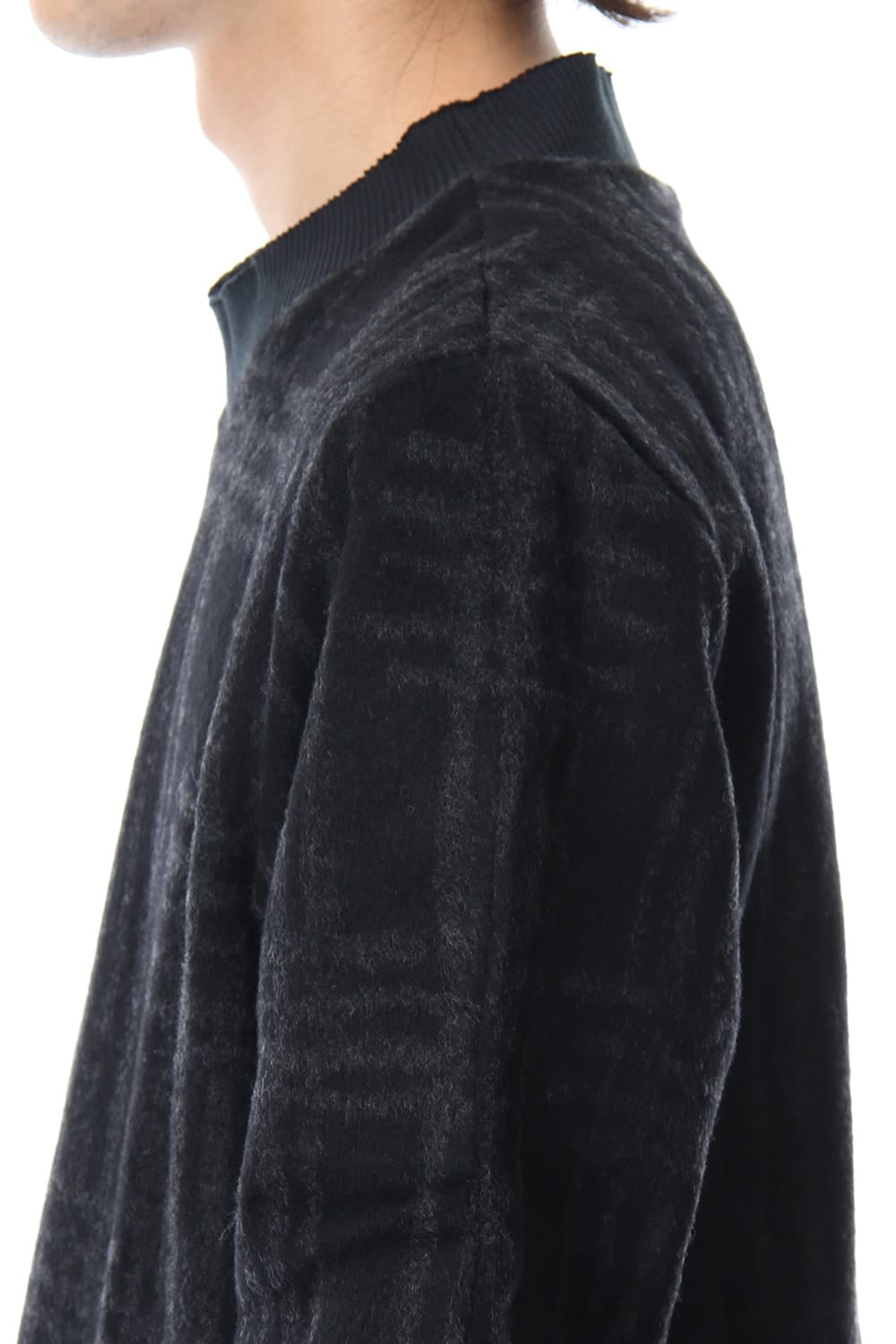 Pullover CT63 Grid Pattern Jaquard Wool Beaver Finished