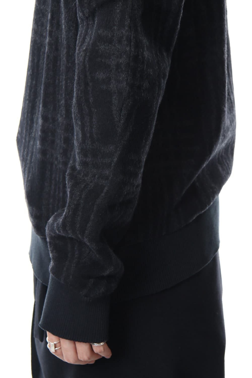 Pullover CT63 Grid Pattern Jaquard Wool Beaver Finished