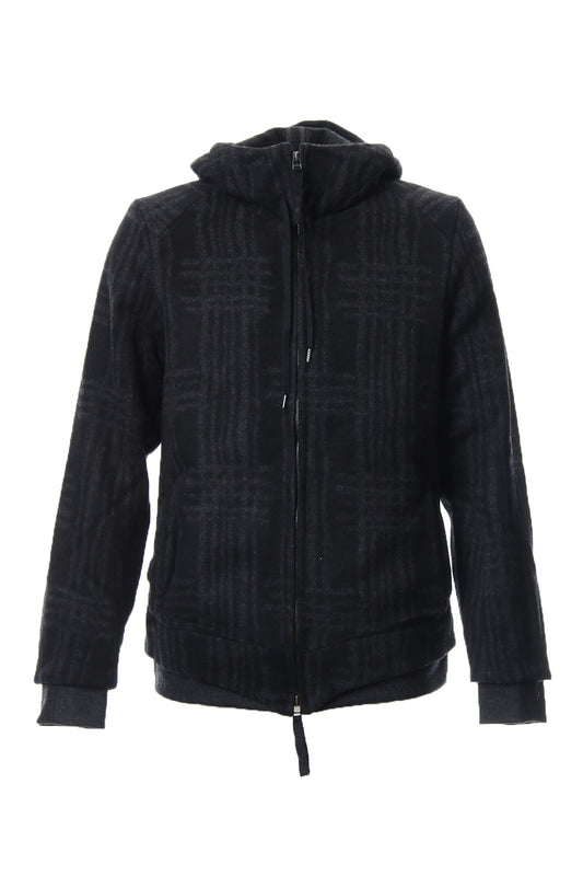 Pullover CT63 Grid Pattern Jaquard Wool Beaver Finished