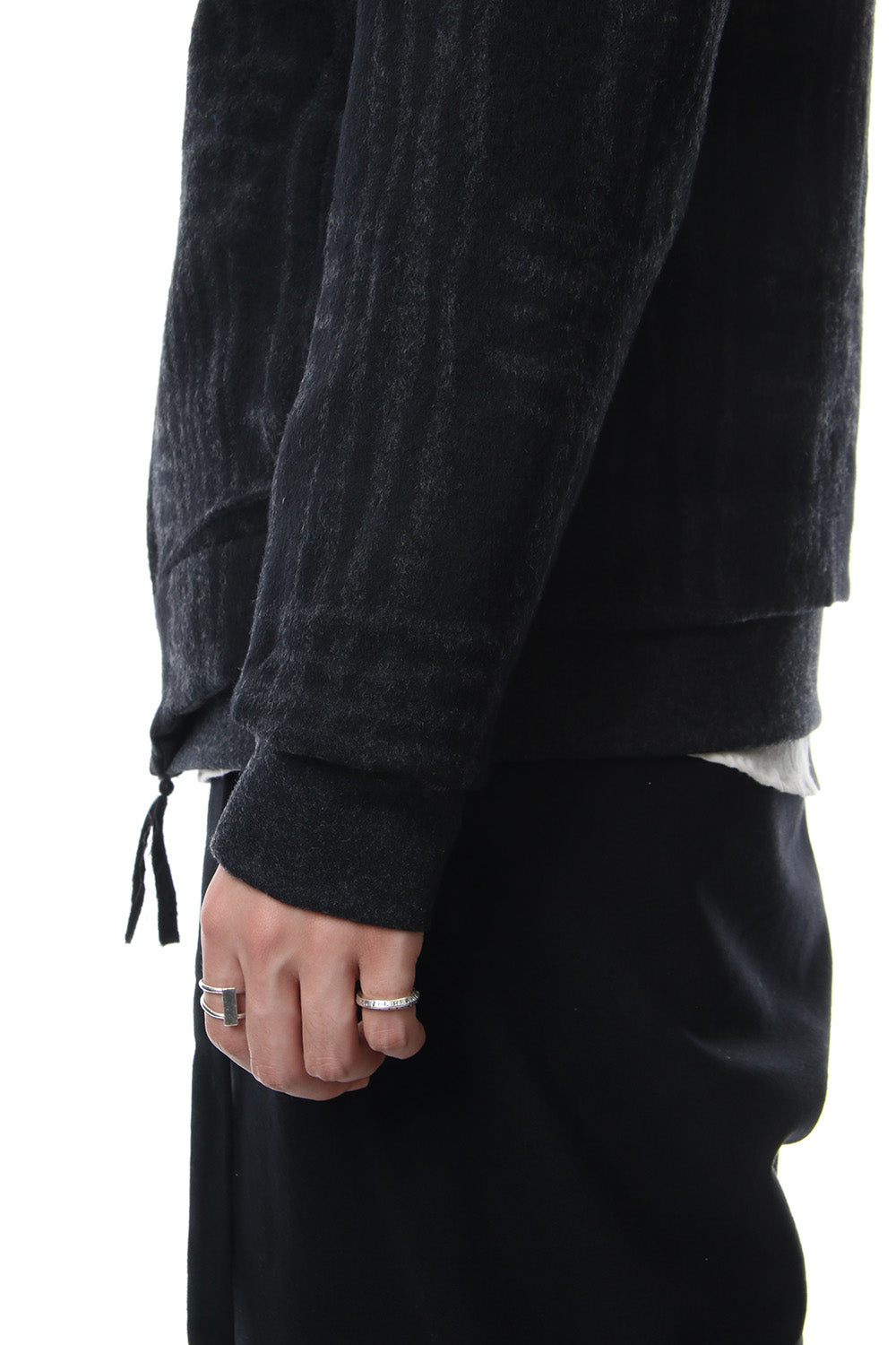 Pullover CT63 Grid Pattern Jaquard Wool Beaver Finished