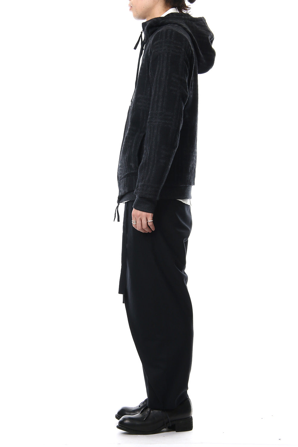 Pullover CT63 Grid Pattern Jaquard Wool Beaver Finished