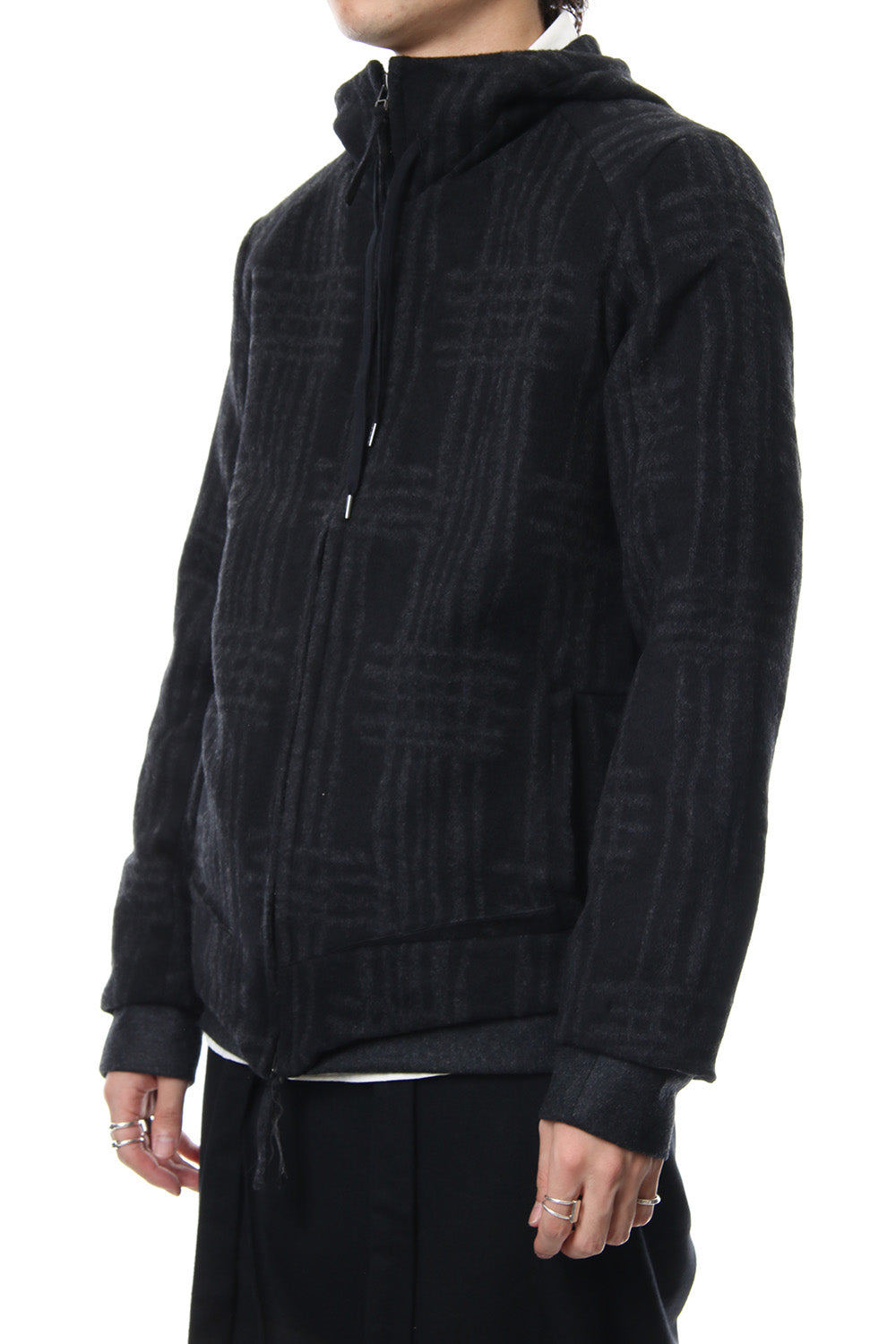 Pullover CT63 Grid Pattern Jaquard Wool Beaver Finished