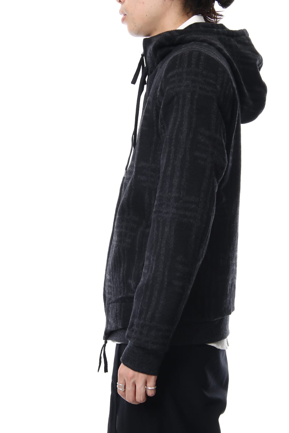 Pullover CT63 Grid Pattern Jaquard Wool Beaver Finished