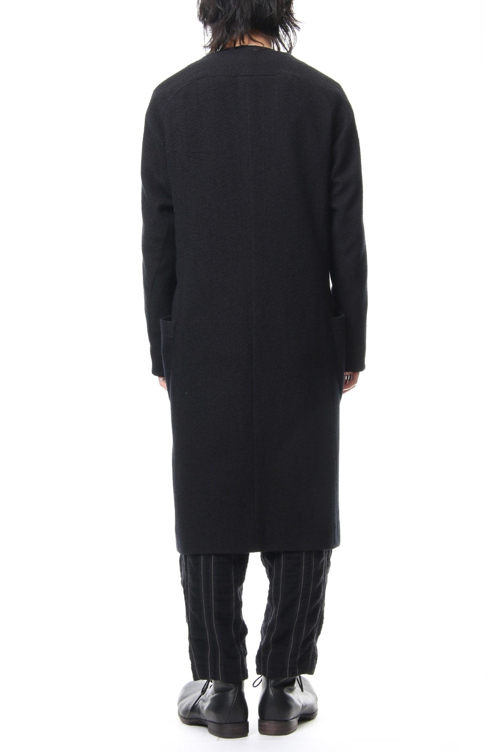 Coat Wool / Cotton Raschel Knit Blue Black