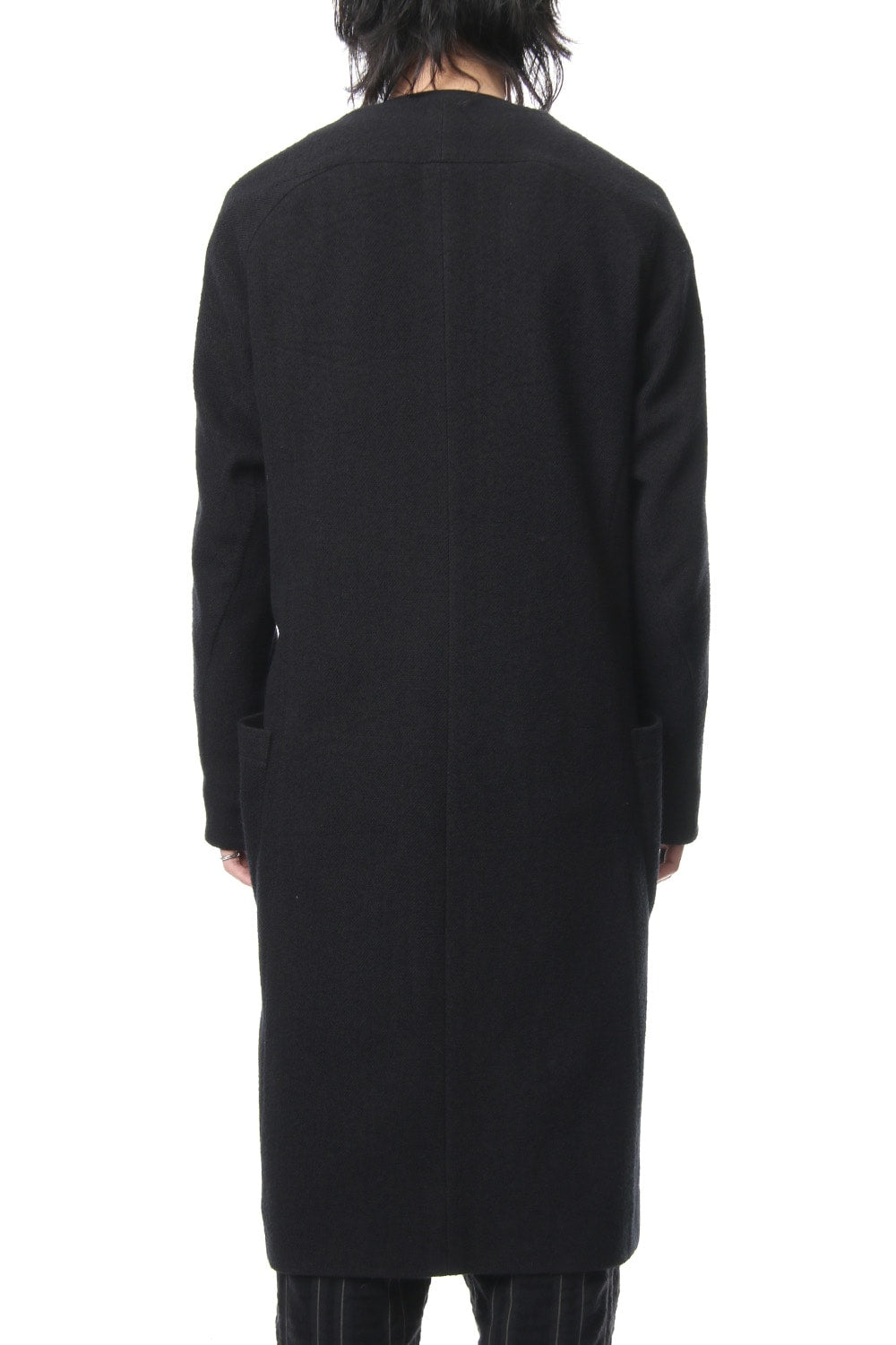 Coat Wool / Cotton Raschel Knit Blue Black