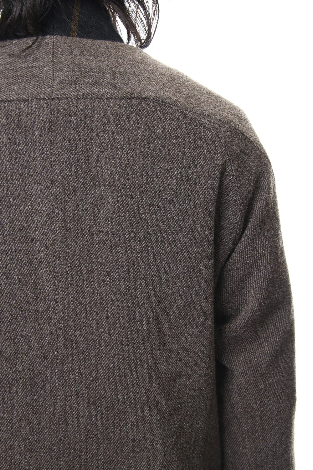 Coat Wool / Cotton Raschel Knit Brown Gray