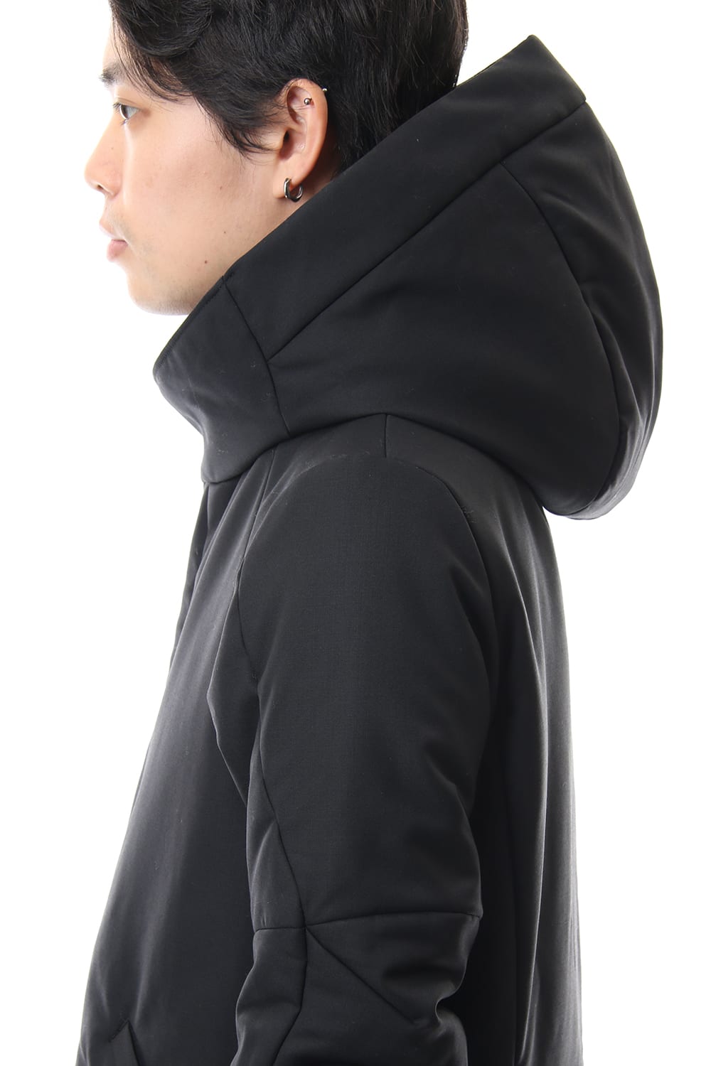 Wool Super 120's Batting Hood Coat