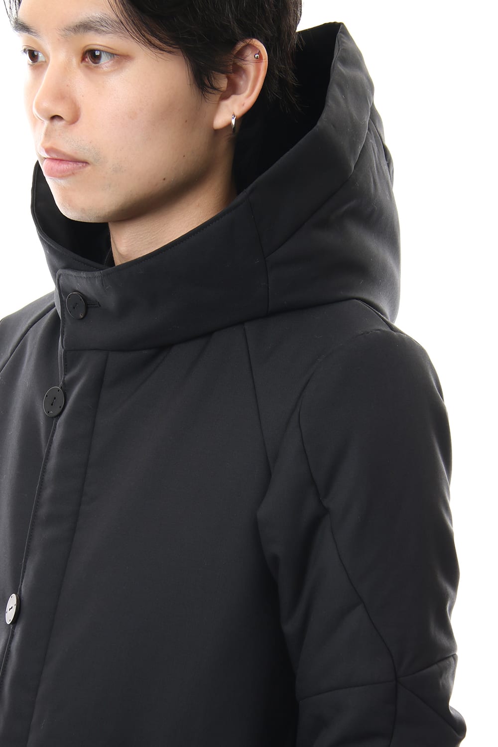 Wool Super 120's Batting Hood Coat