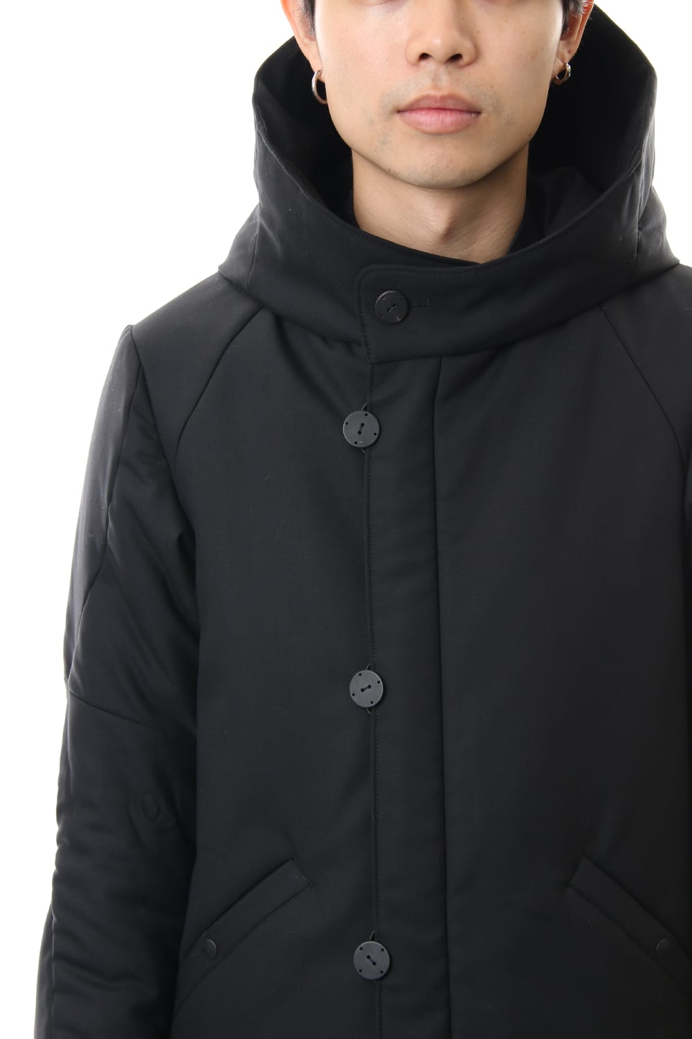 Wool Super 120's Batting Hood Coat