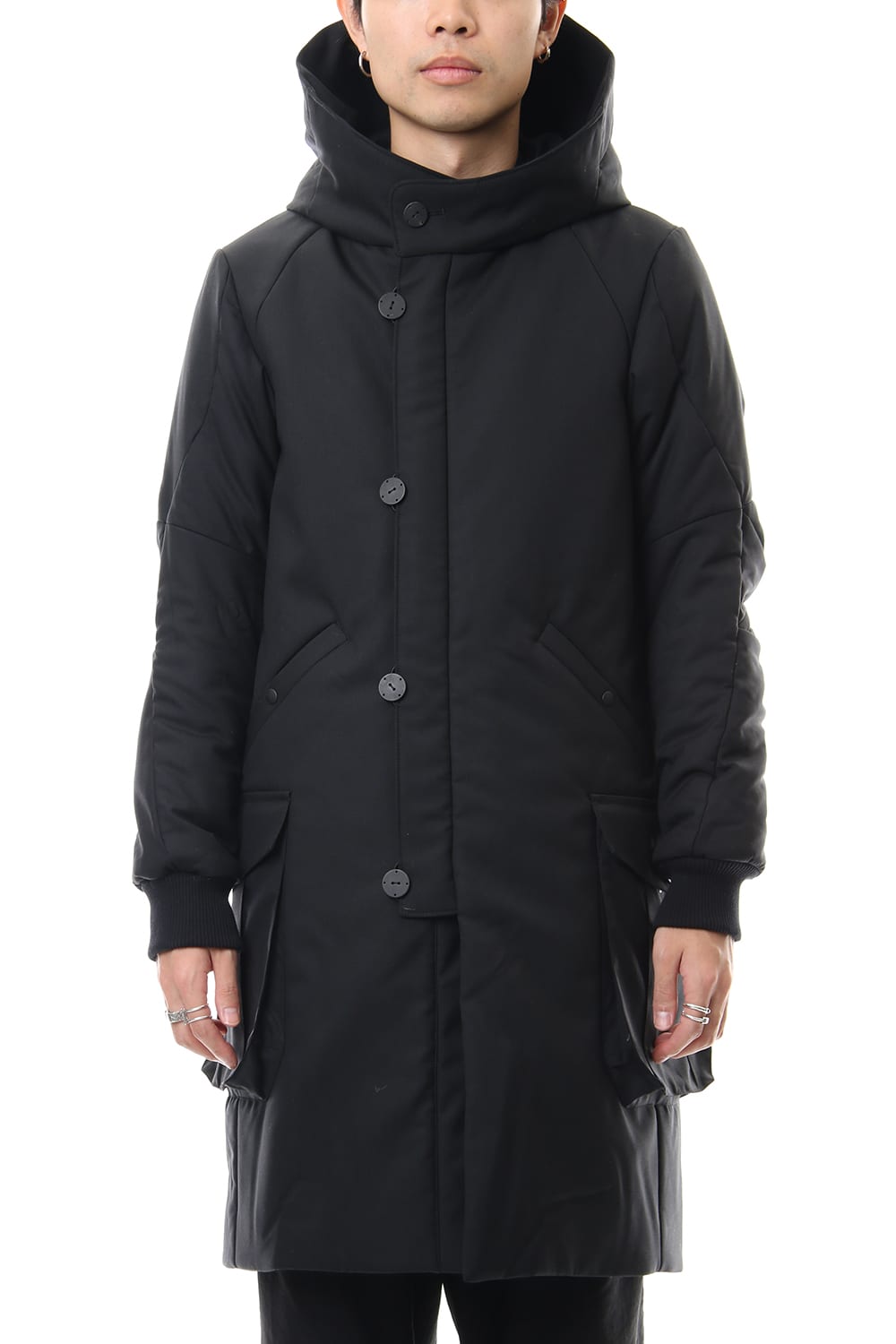 Wool Super 120's Batting Hood Coat