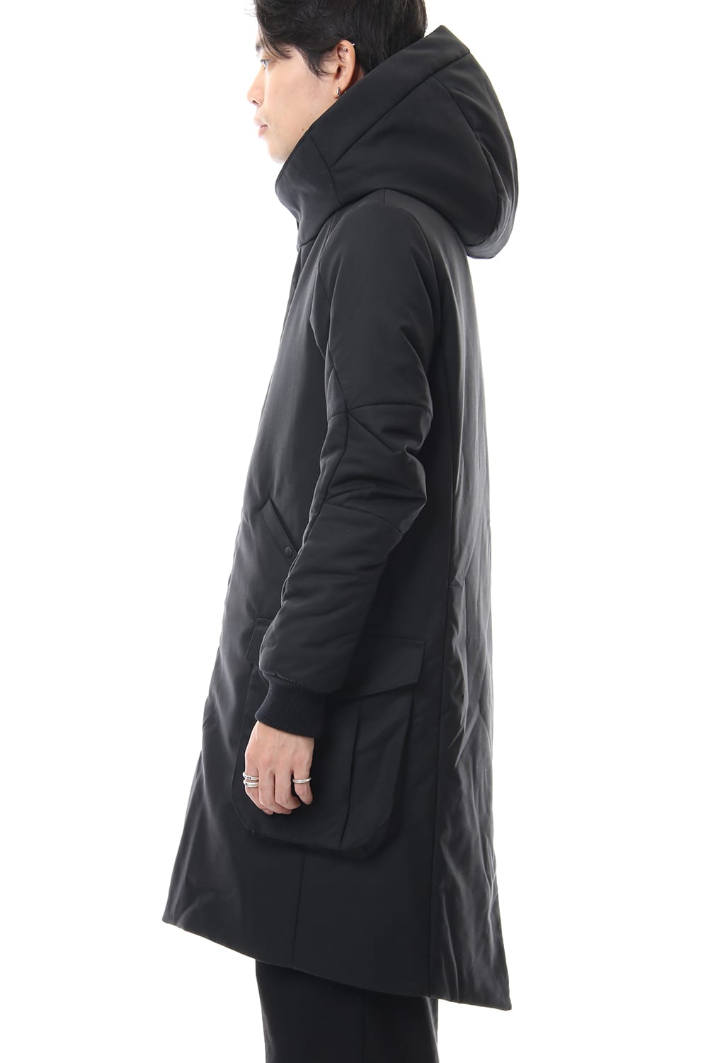 Wool Super 120's Batting Hood Coat