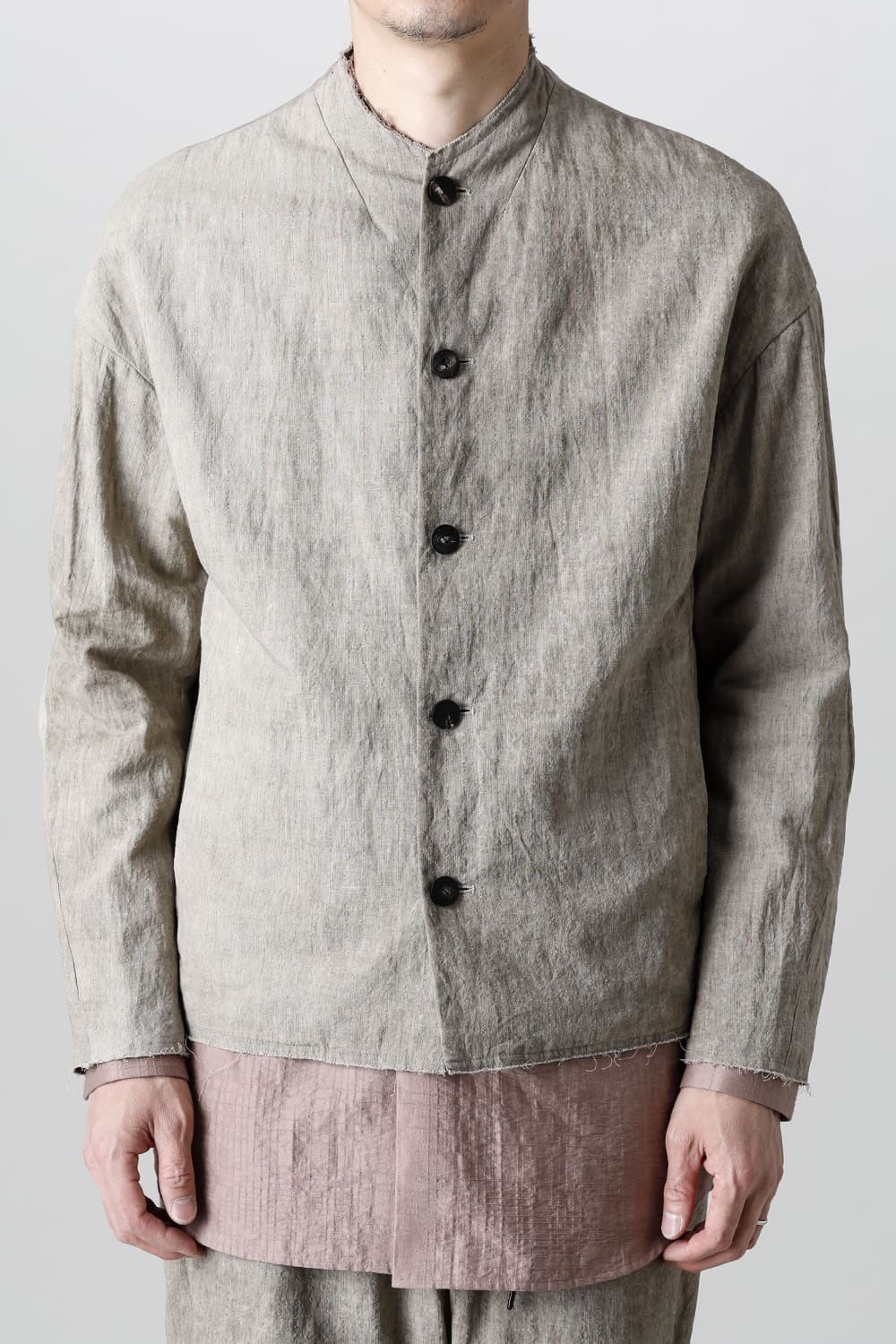 Jacket cotton / linen cold dyed