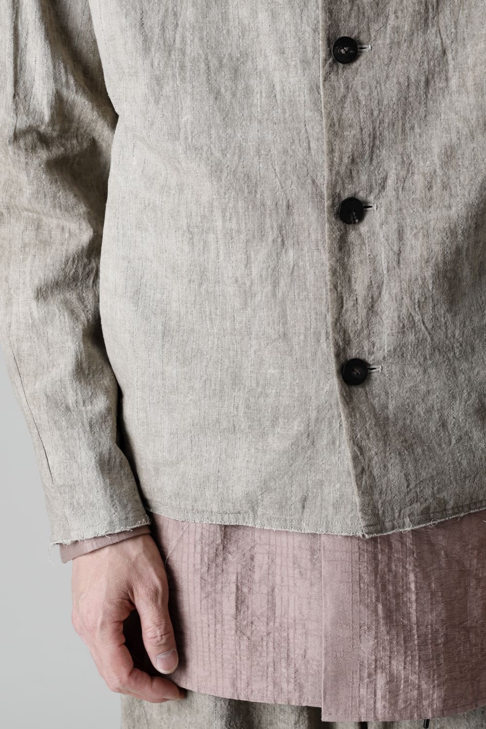 Jacket cotton / linen cold dyed