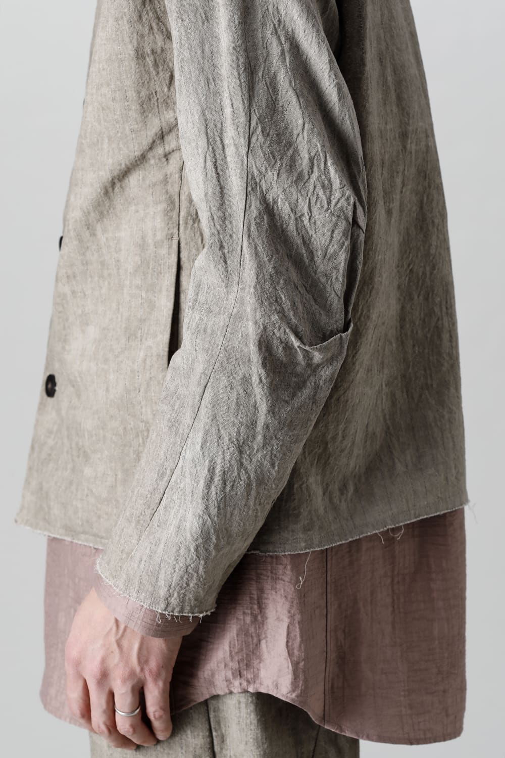 Jacket cotton / linen cold dyed