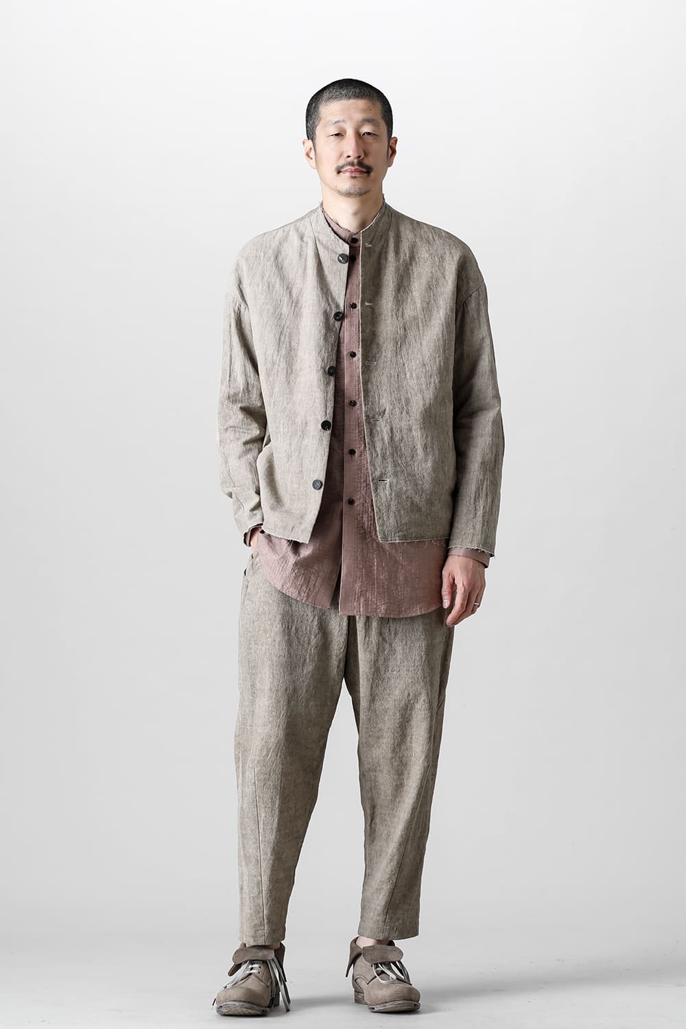 Jacket cotton / linen cold dyed