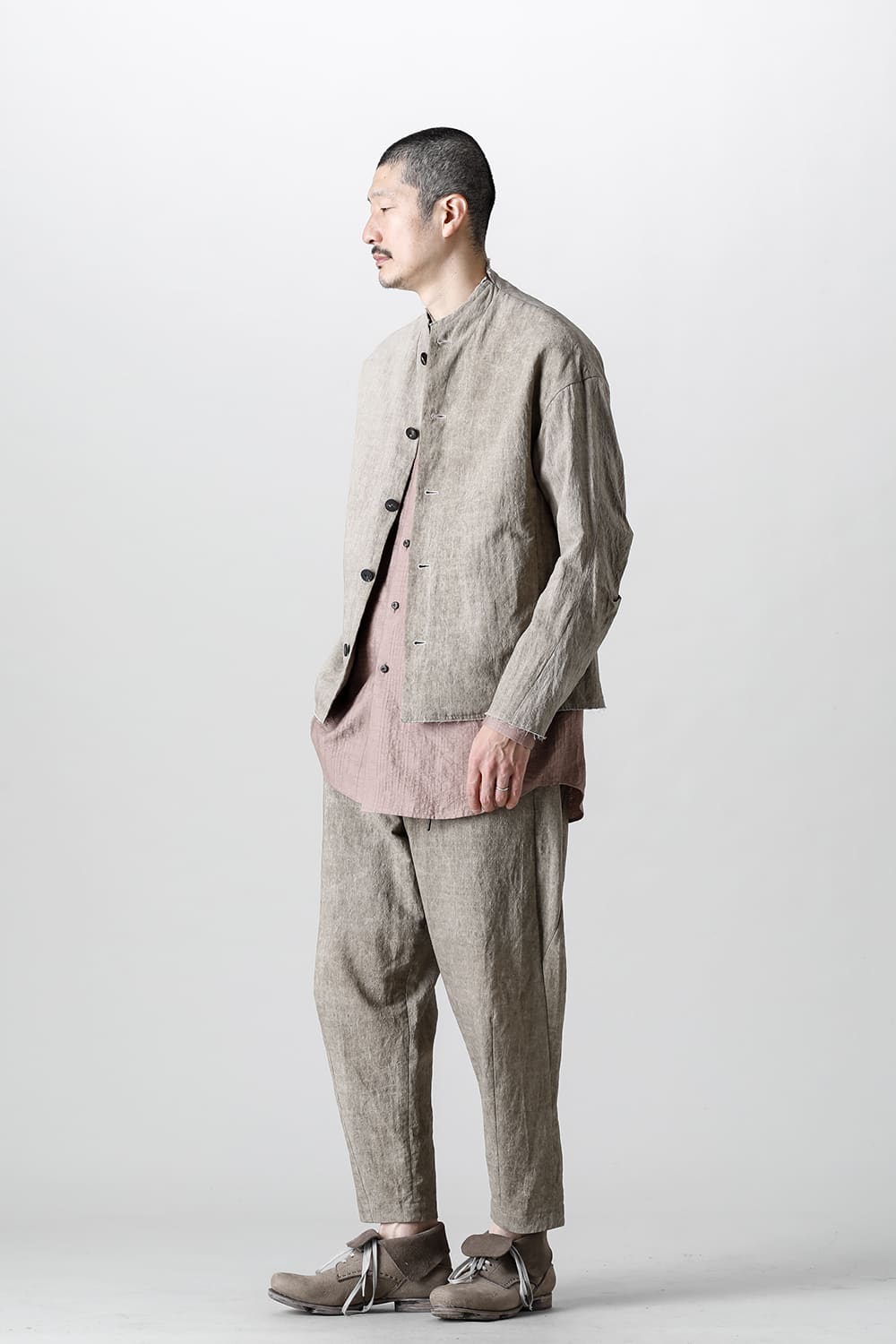 Jacket cotton / linen cold dyed