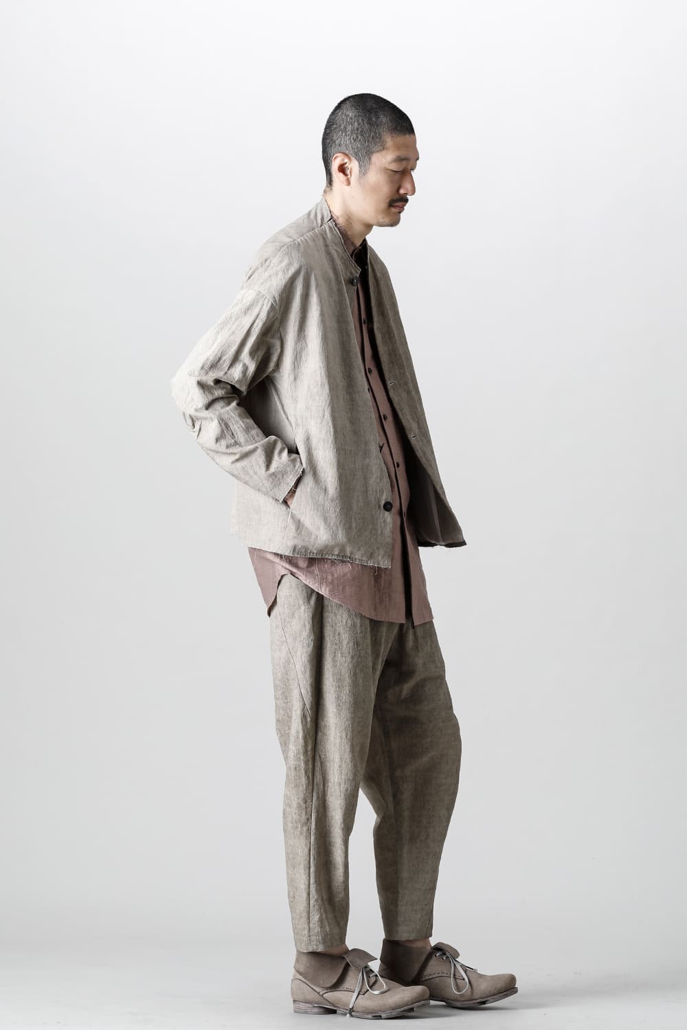 Jacket cotton / linen cold dyed