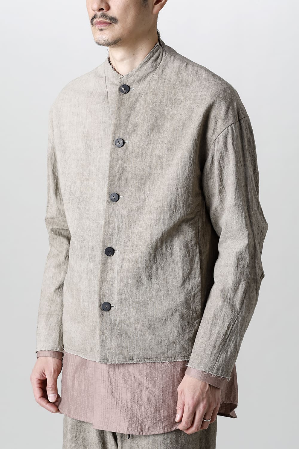 Jacket cotton / linen cold dyed