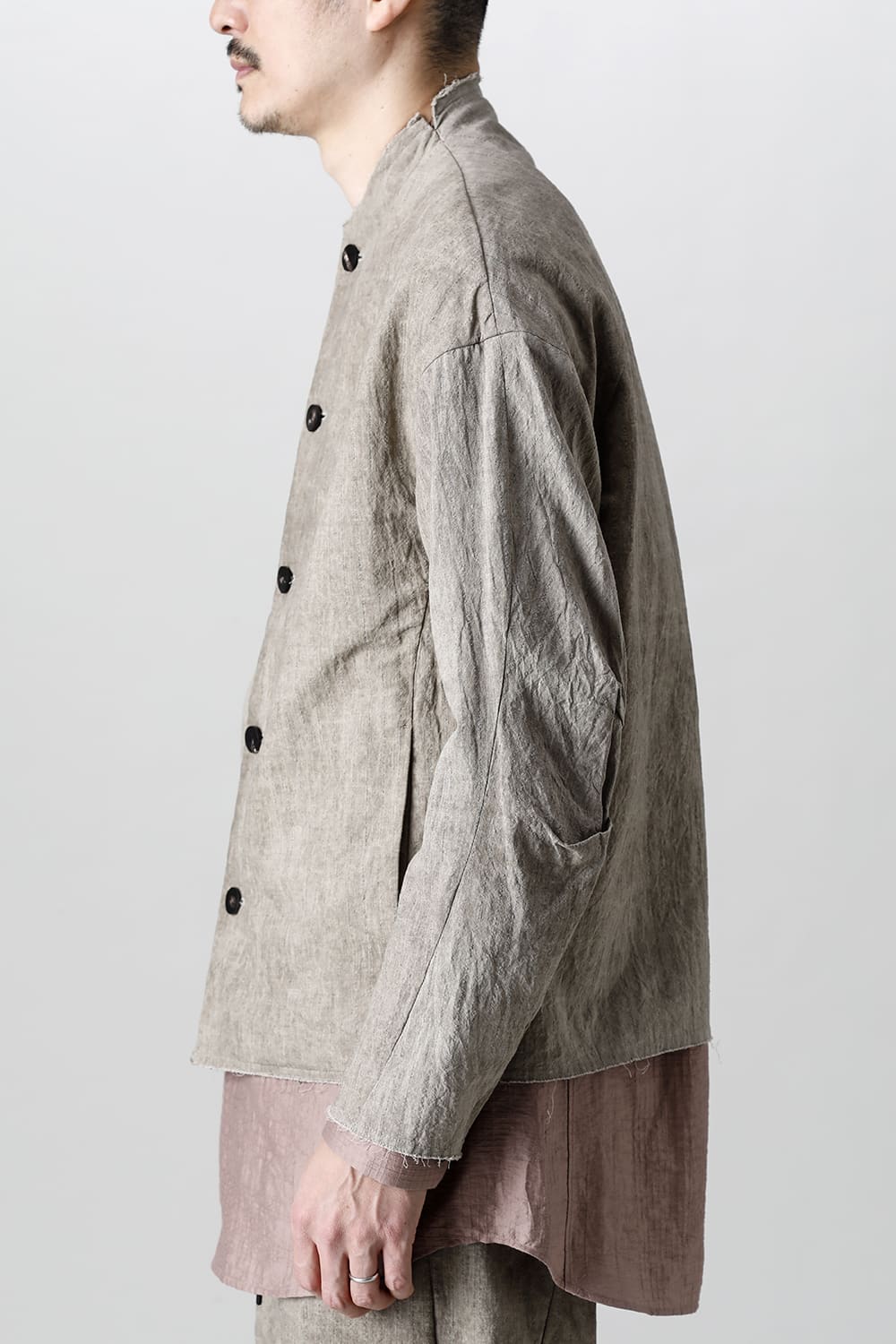 Jacket cotton / linen cold dyed
