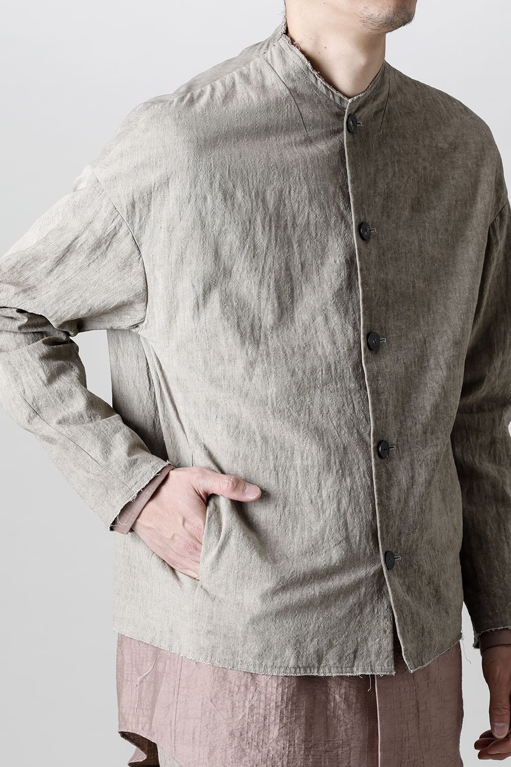 Jacket cotton / linen cold dyed
