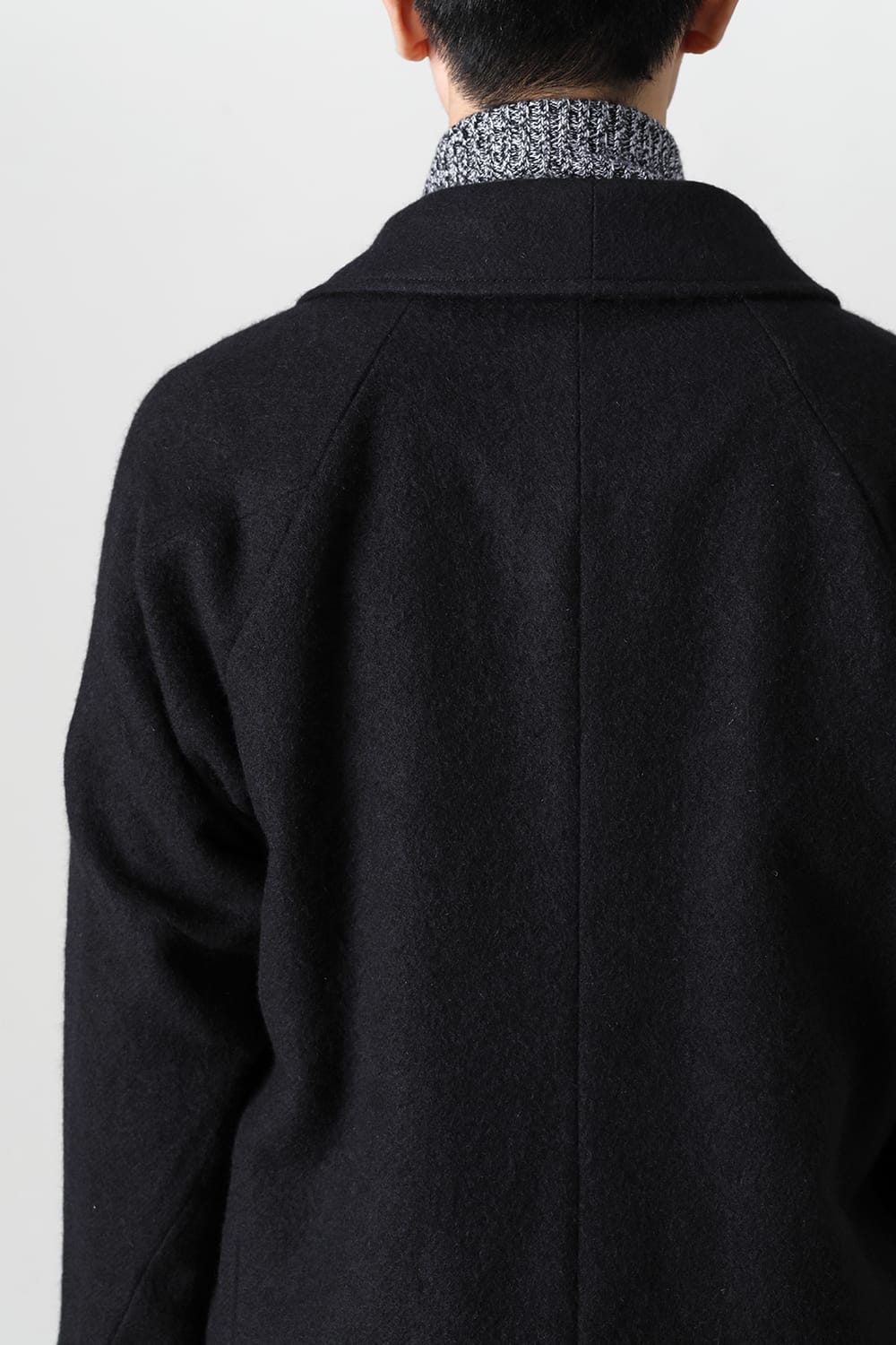 Shawl collar coat brushed cashgora