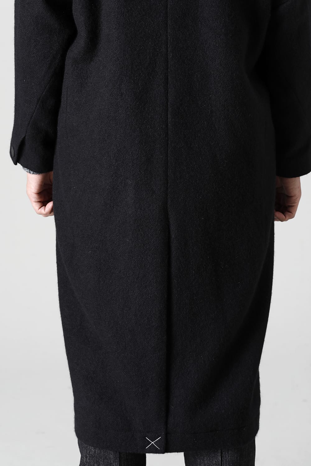 Shawl collar coat brushed cashgora