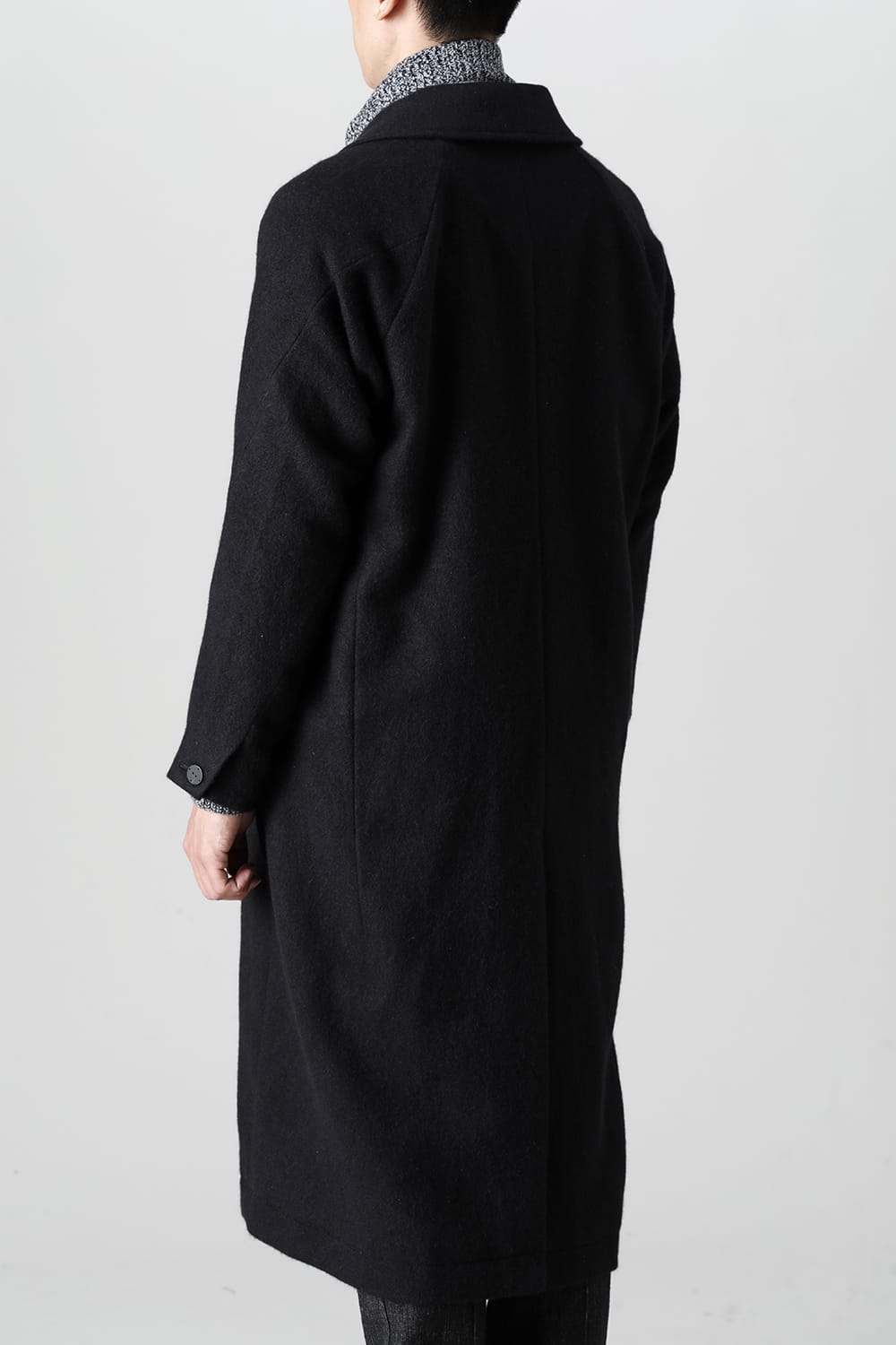 Shawl collar coat brushed cashgora