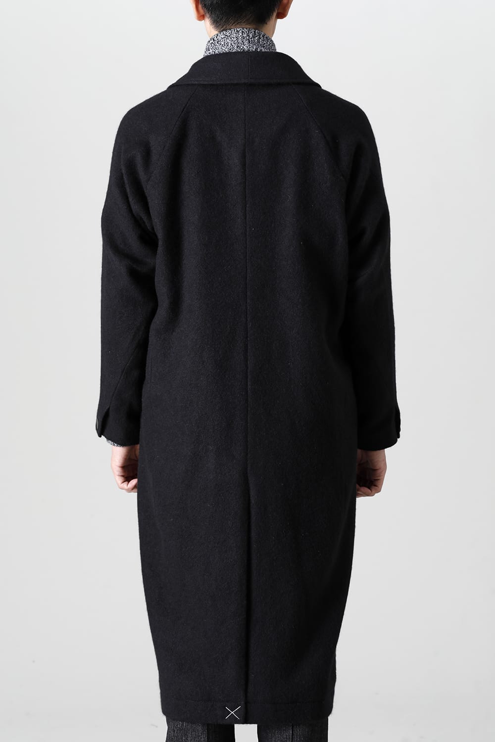 Shawl collar coat brushed cashgora