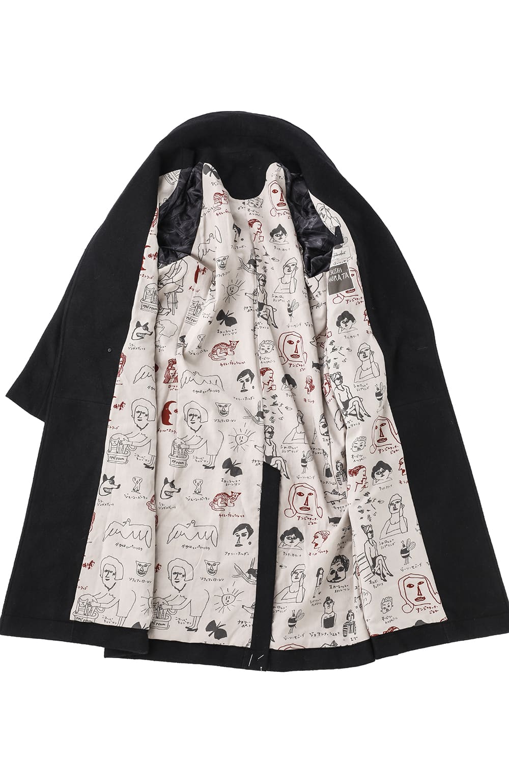 Shawl collar coat brushed cashgora