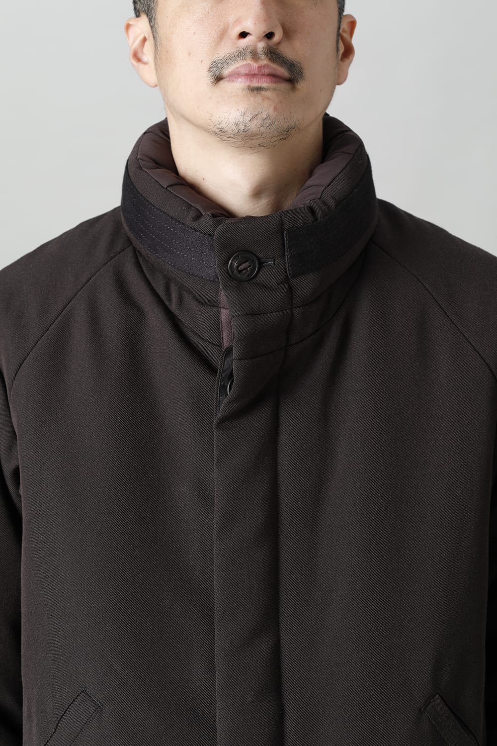 Padded Coat Structure Wool Gabardine