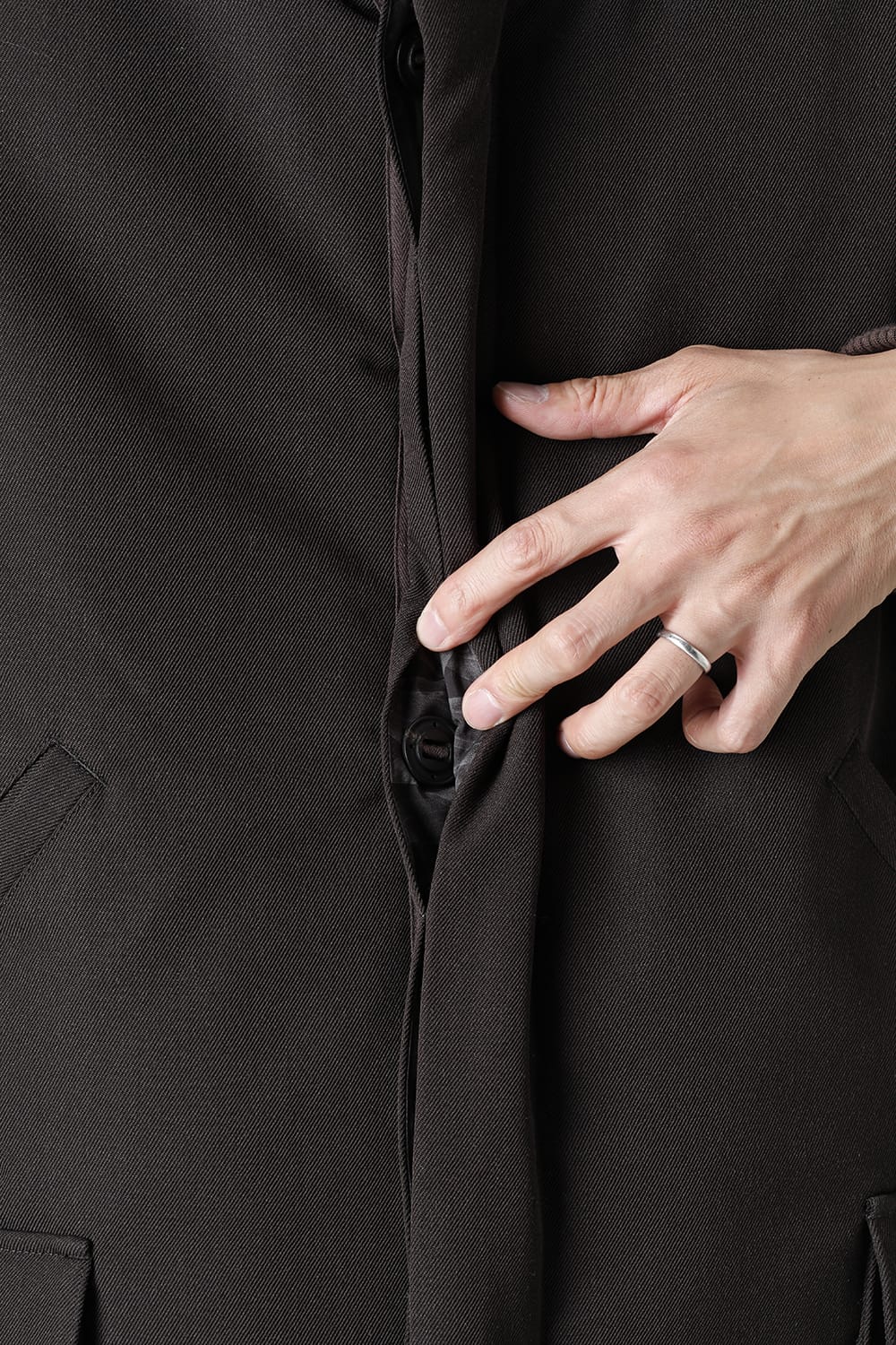 Padded Coat Structure Wool Gabardine