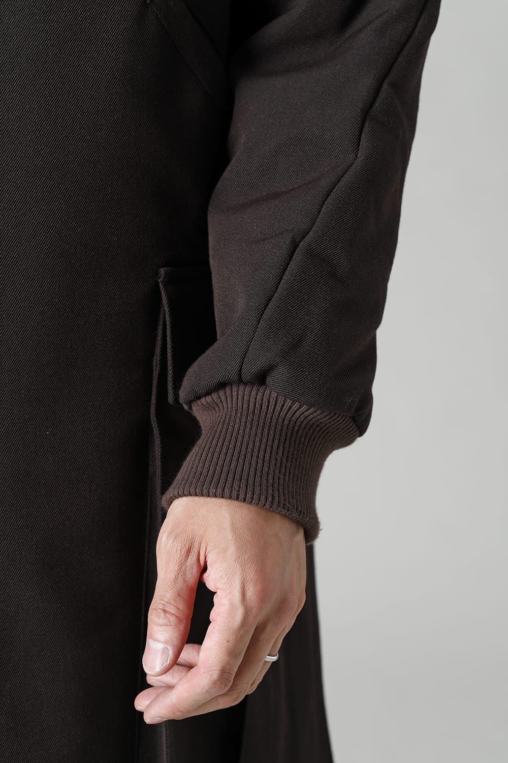 Padded Coat Structure Wool Gabardine