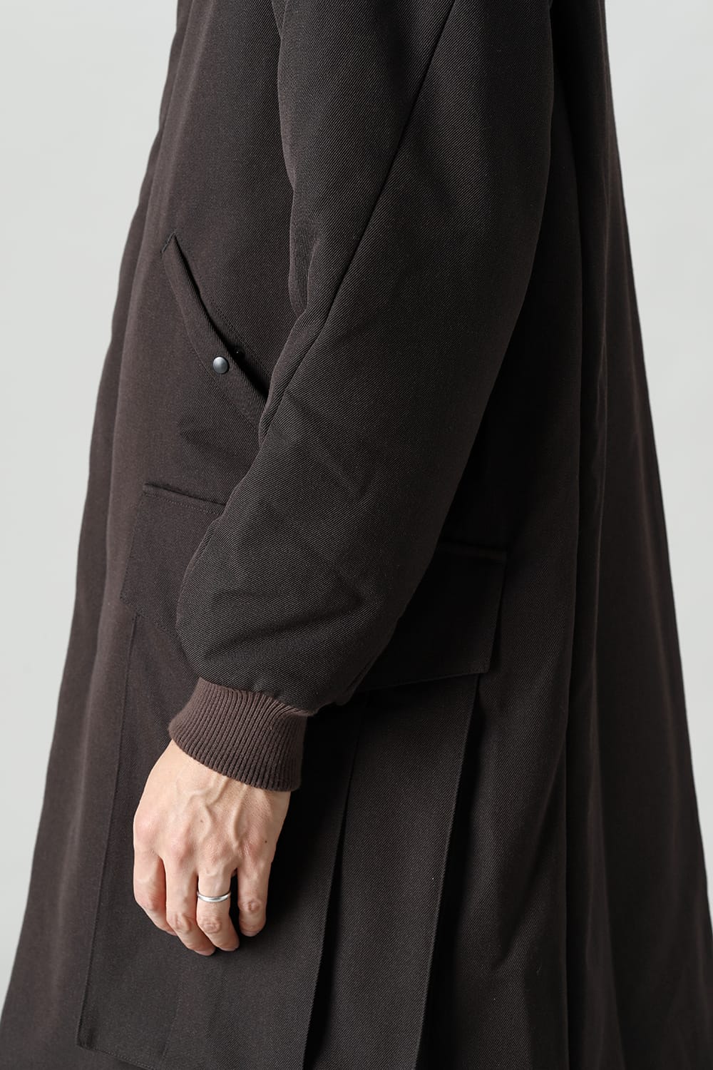 Padded Coat Structure Wool Gabardine