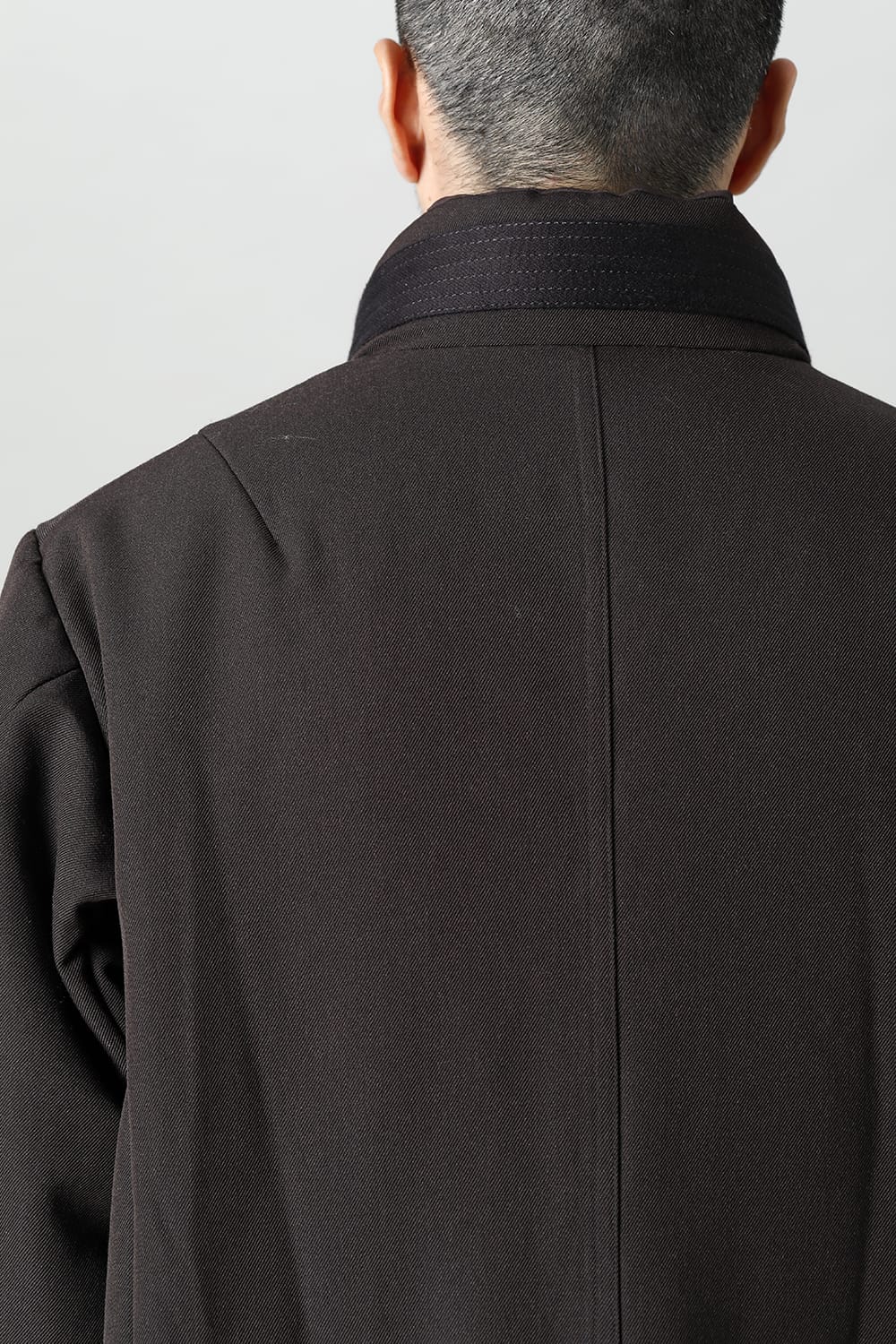 Padded Coat Structure Wool Gabardine