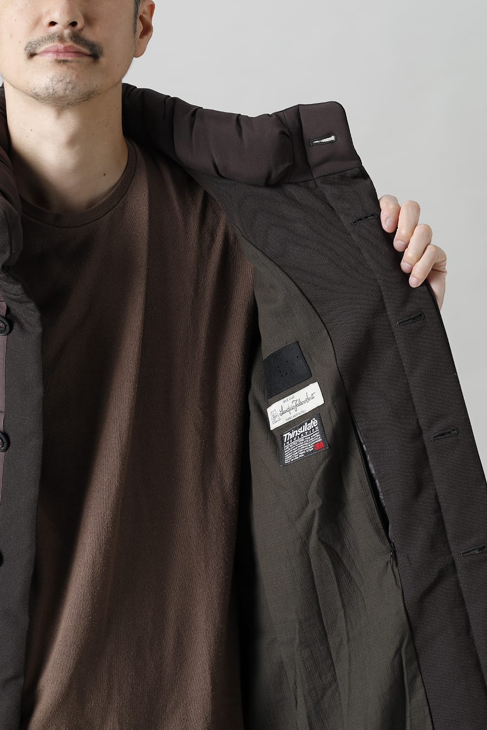 Padded Coat Structure Wool Gabardine