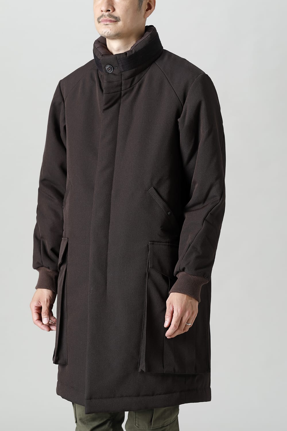 Padded Coat Structure Wool Gabardine