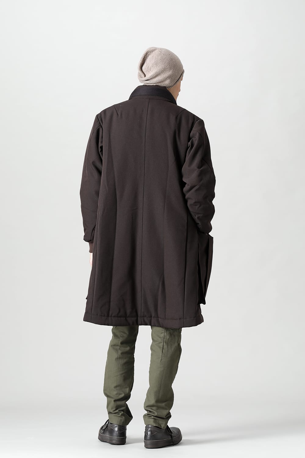 Padded Coat Structure Wool Gabardine