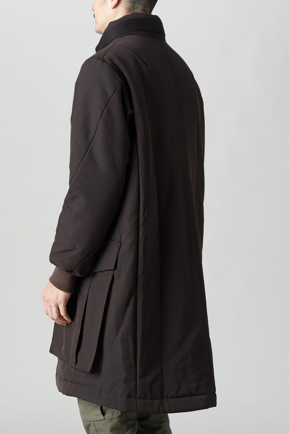 Padded Coat Structure Wool Gabardine