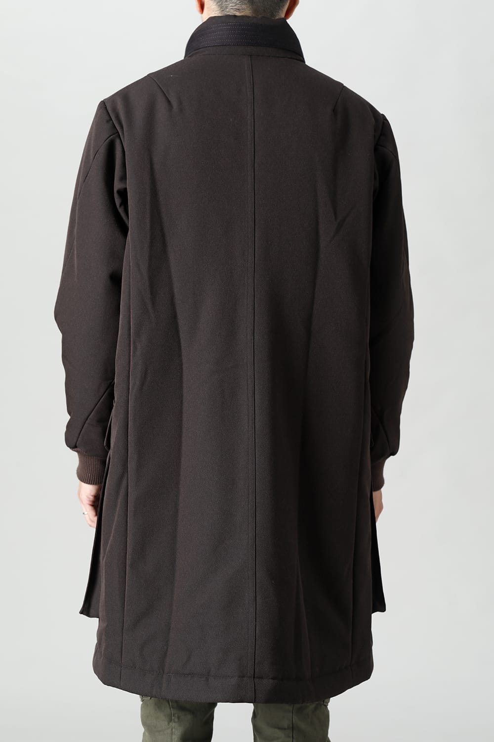 Padded Coat Structure Wool Gabardine