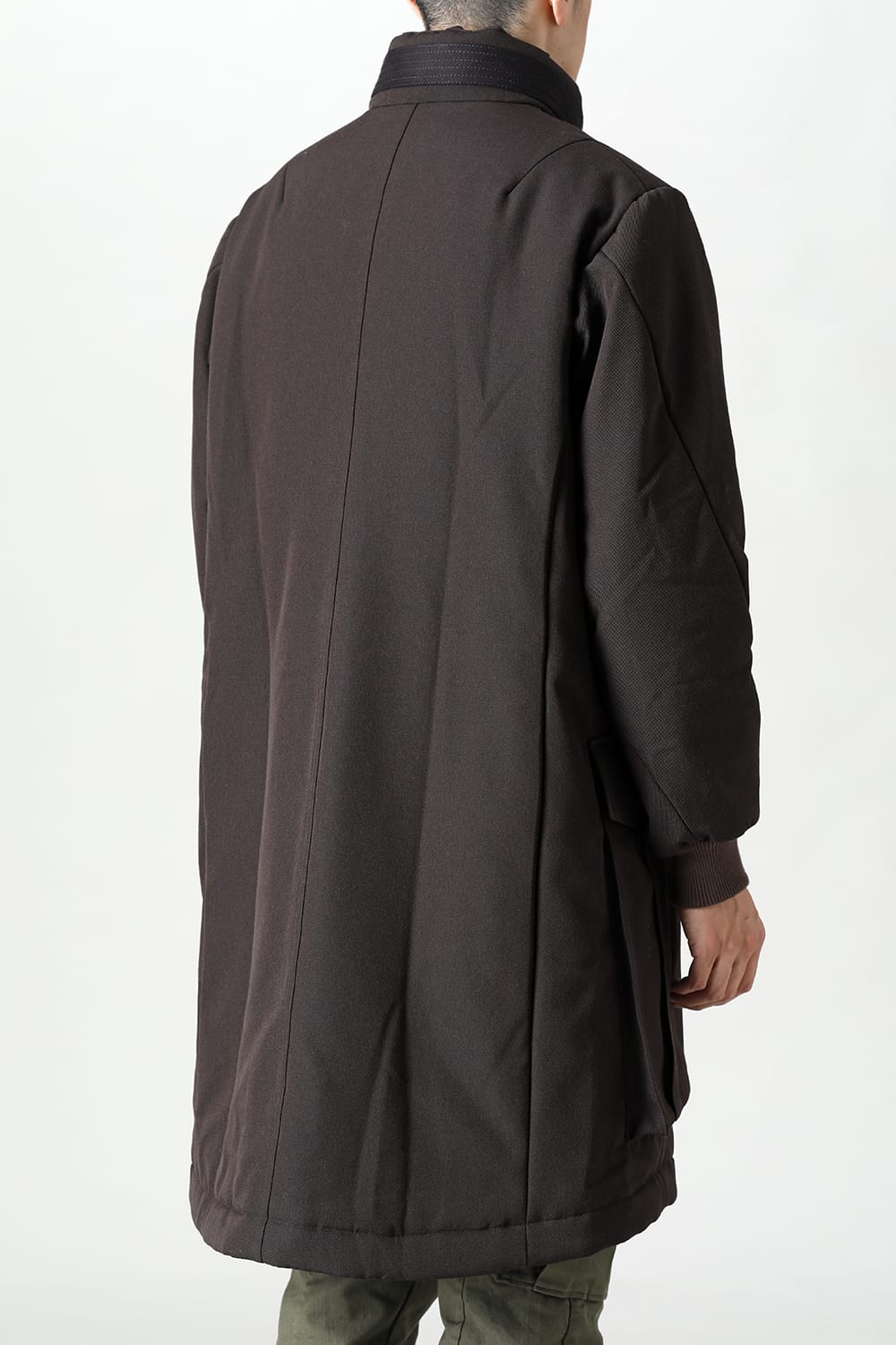 Padded Coat Structure Wool Gabardine