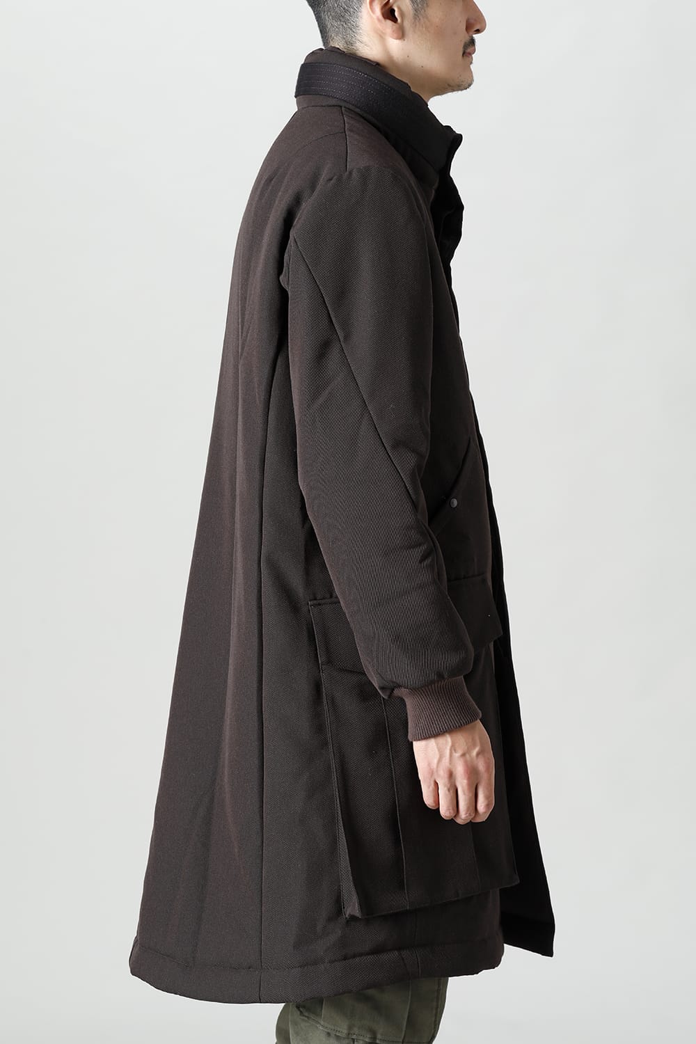 Padded Coat Structure Wool Gabardine