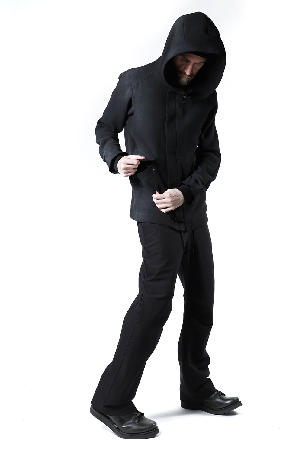 ジャケット ウール ヘビー ジョーゼット ホワイトピグメント コーティング