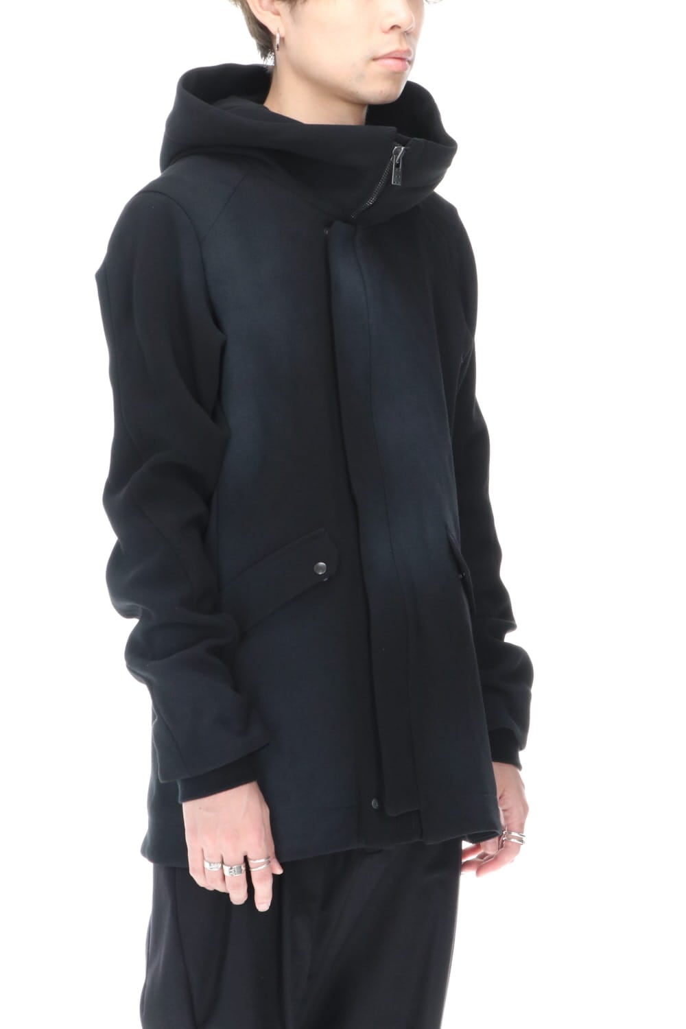 ジャケット ウール ヘビー ジョーゼット ホワイトピグメント コーティング