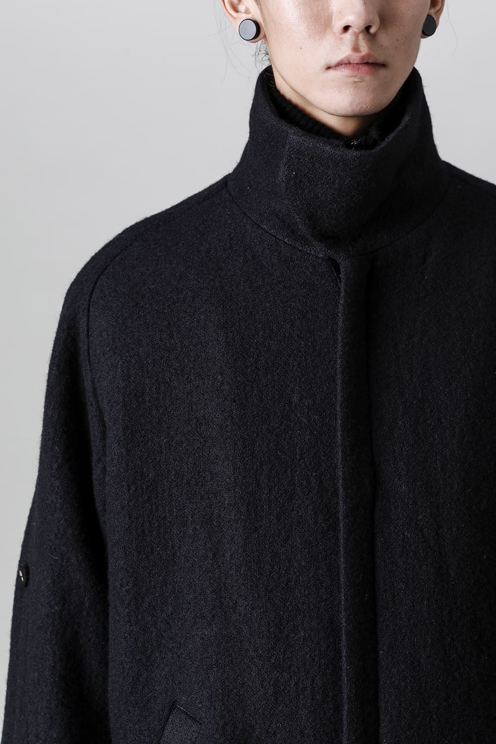 ハイネックコートウールミリング