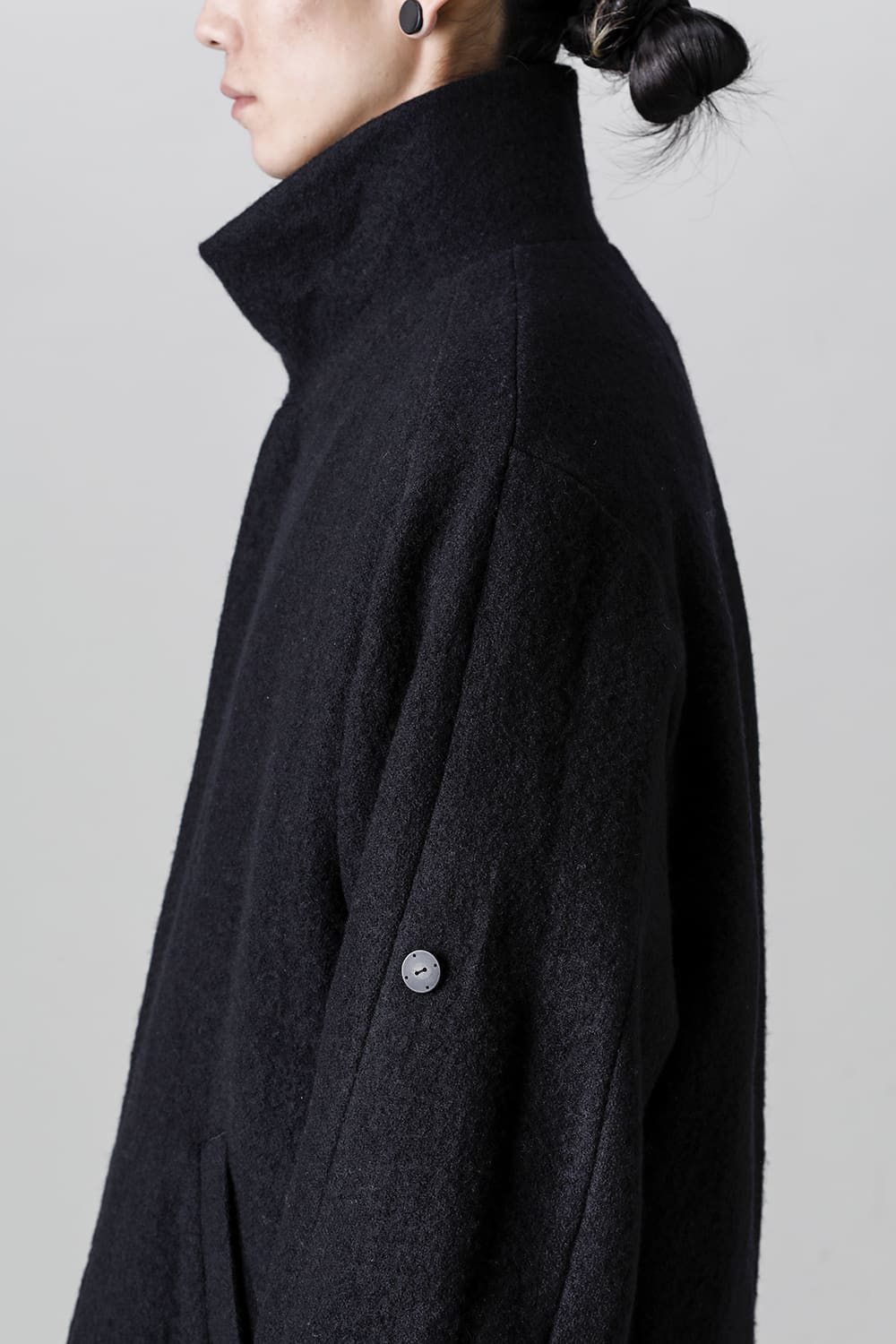 ハイネックコートウールミリング